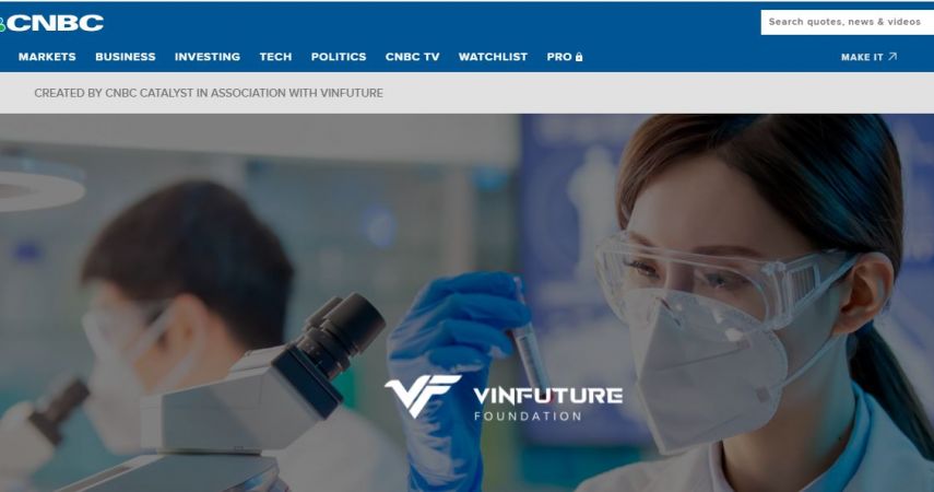 GIẢI THƯỞNG TOÀN CẦU VINFUTURE XUẤT HIỆN TRÊN KÊNH CNBC